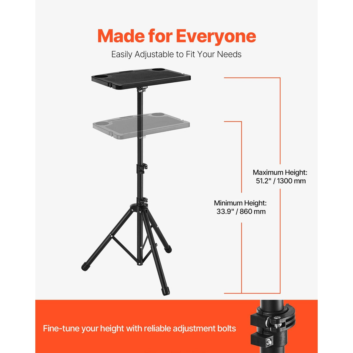 Cycling Desk, Stationary Foldable Adjustable Bike Trainer & Treadmill Desk with Triangle Support, Non-Slip Multi-Slot Bike Trainer Fitness Desk with Handle Bar, Fit for Home Office Exercise