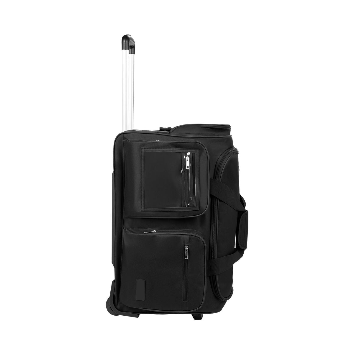 Dance Bag with Garment Rack, 23 Inch Rolling Dance Duffel, with Wheels, USB Port, Height Adjustable Clothes Rack, Privacy Protection Curtain, Ideal for Travel and Competitions, Matte Black