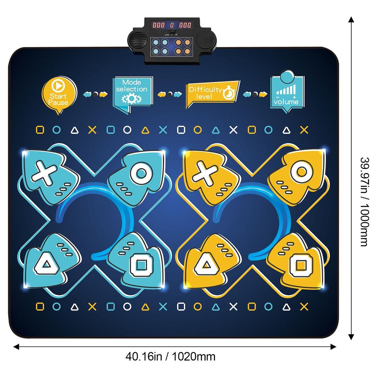 Dance Mat, 8-Button Dance Mixer Rhythm Step Play Mat, Electronic Dance Pad with Single/Two Player Modes, Adjustable Volume, Built-in Music, 8 Challenge Levels, Toys Gifts for 3+ Year Old Girls