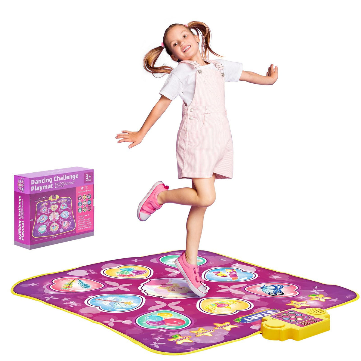 Dance Mat, 9-Button Dance Mixer Rhythm Step Play Mat, Electronic Dance Pad with 3 Game Modes, Adjustable Volume, Built-in Music, 8 Challenge Levels, Birthday Toys Gifts for 3+ Year Old Girls