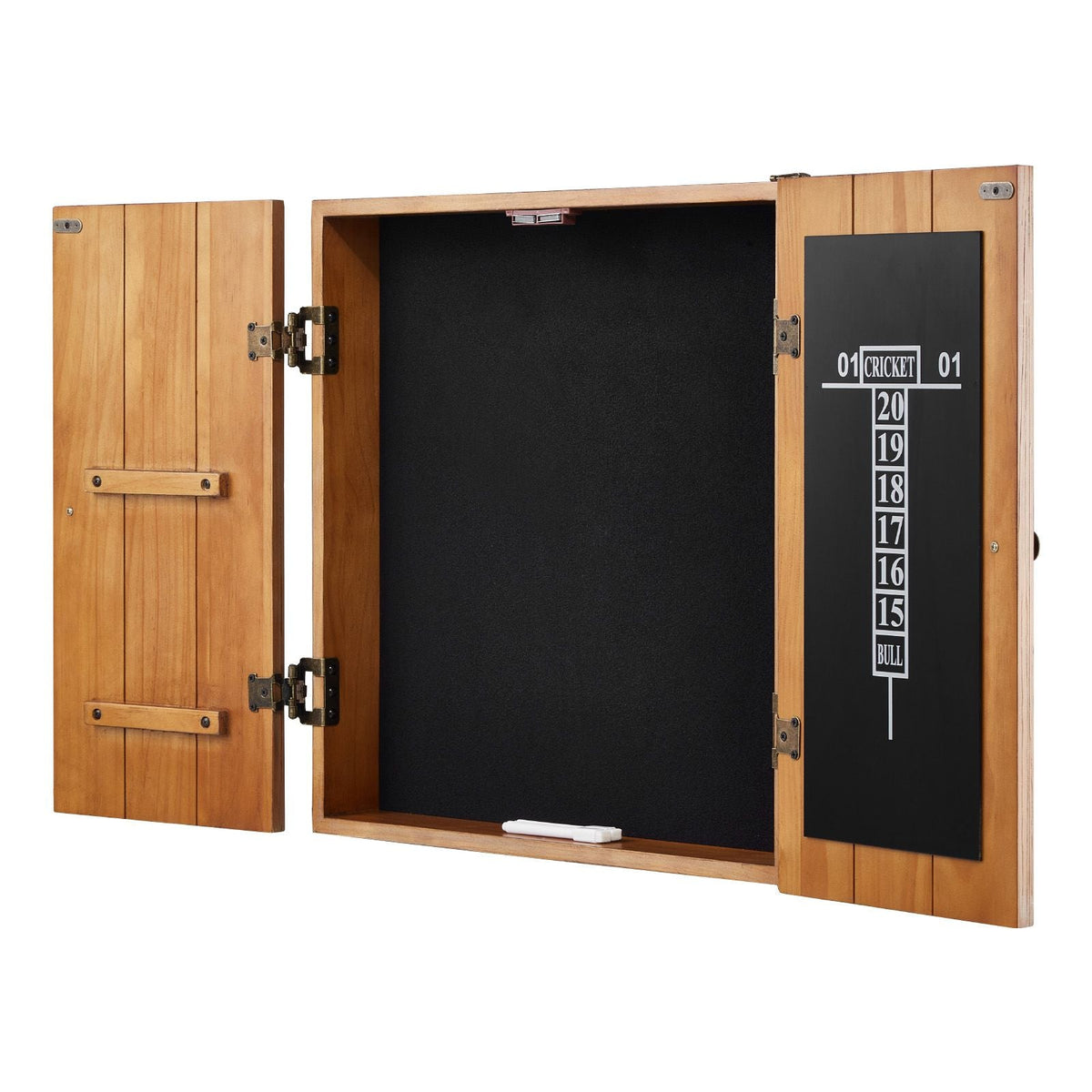 Dartboard Cabinet, Solid Wood Dartboard Cabinet Set, Official Size Hideaway Cabinet with Socreboard and Accessories, Features Easy Assembly, Perfect for Cricket Games (Dartboard Not Included)