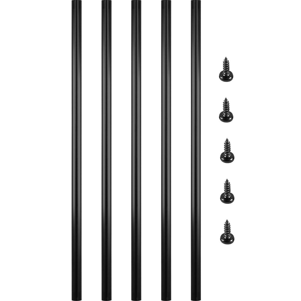 Deck Balusters, 101 Pack Metal Deck Spindles, 26\"x0.75\" Staircase Baluster with Screws, Aluminum Alloy Deck Railing for Wood and Composite Deck, Circle Baluster for Outdoor Stair Deck Porch