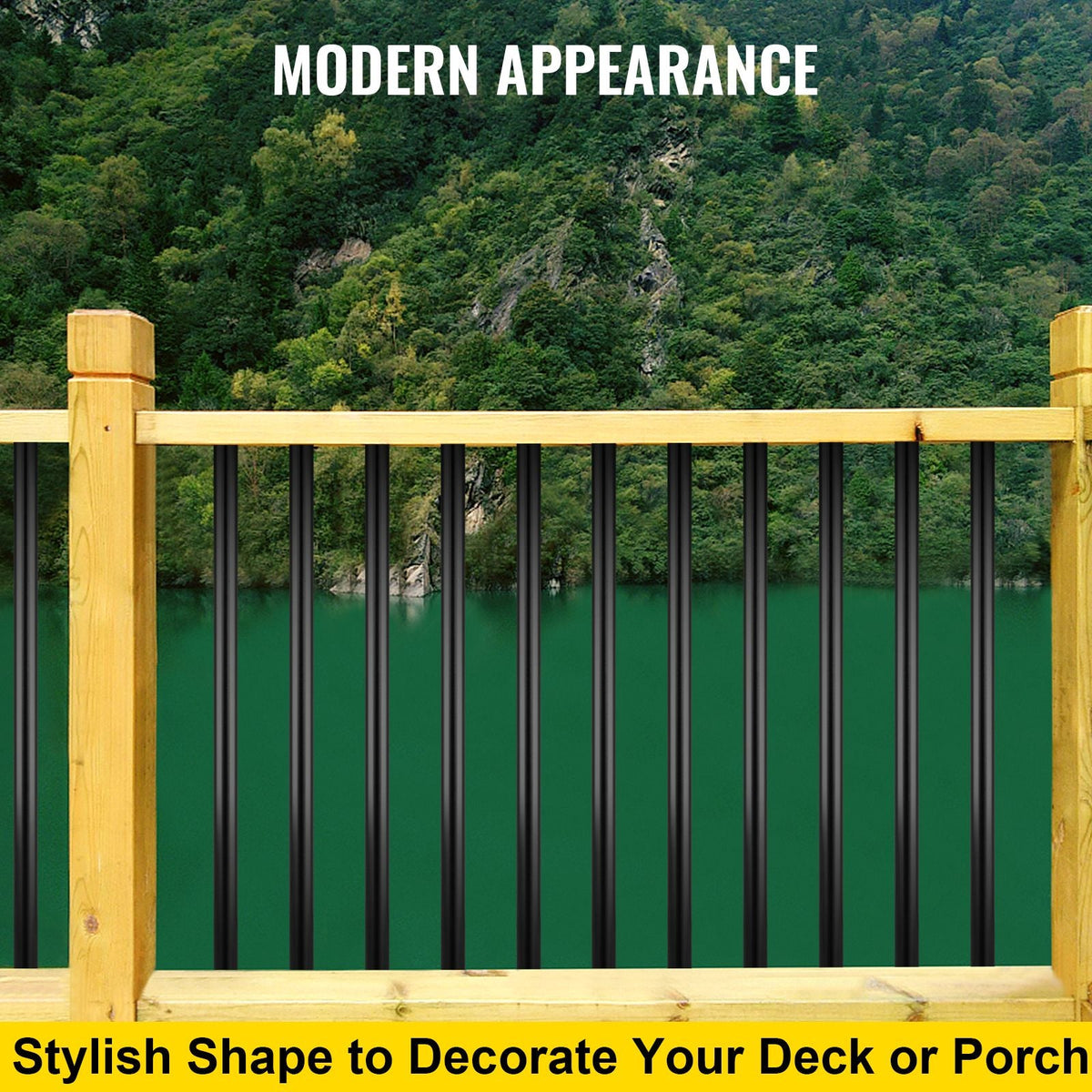 Deck Balusters, 101 Pack Metal Deck Spindles, 26\"x0.75\" Staircase Baluster with Screws, Aluminum Alloy Deck Railing for Wood and Composite Deck, Circle Baluster for Outdoor Stair Deck Porch