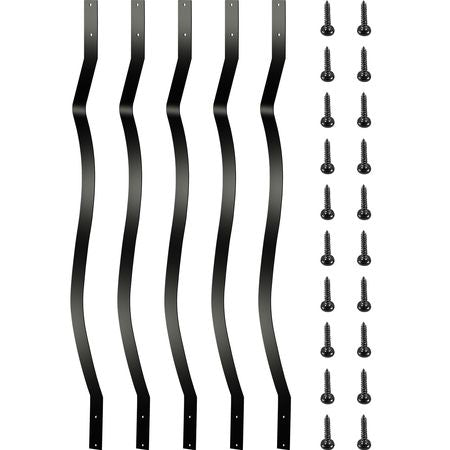 Deck Balusters, 26 Pack Metal Deck Spindles, 32.25\"x1\" Staircase Baluster with Screws, Iron Deck Railing for Wood and Composite Deck, Stylish Baluster for Outdoor Stair Deck Porch