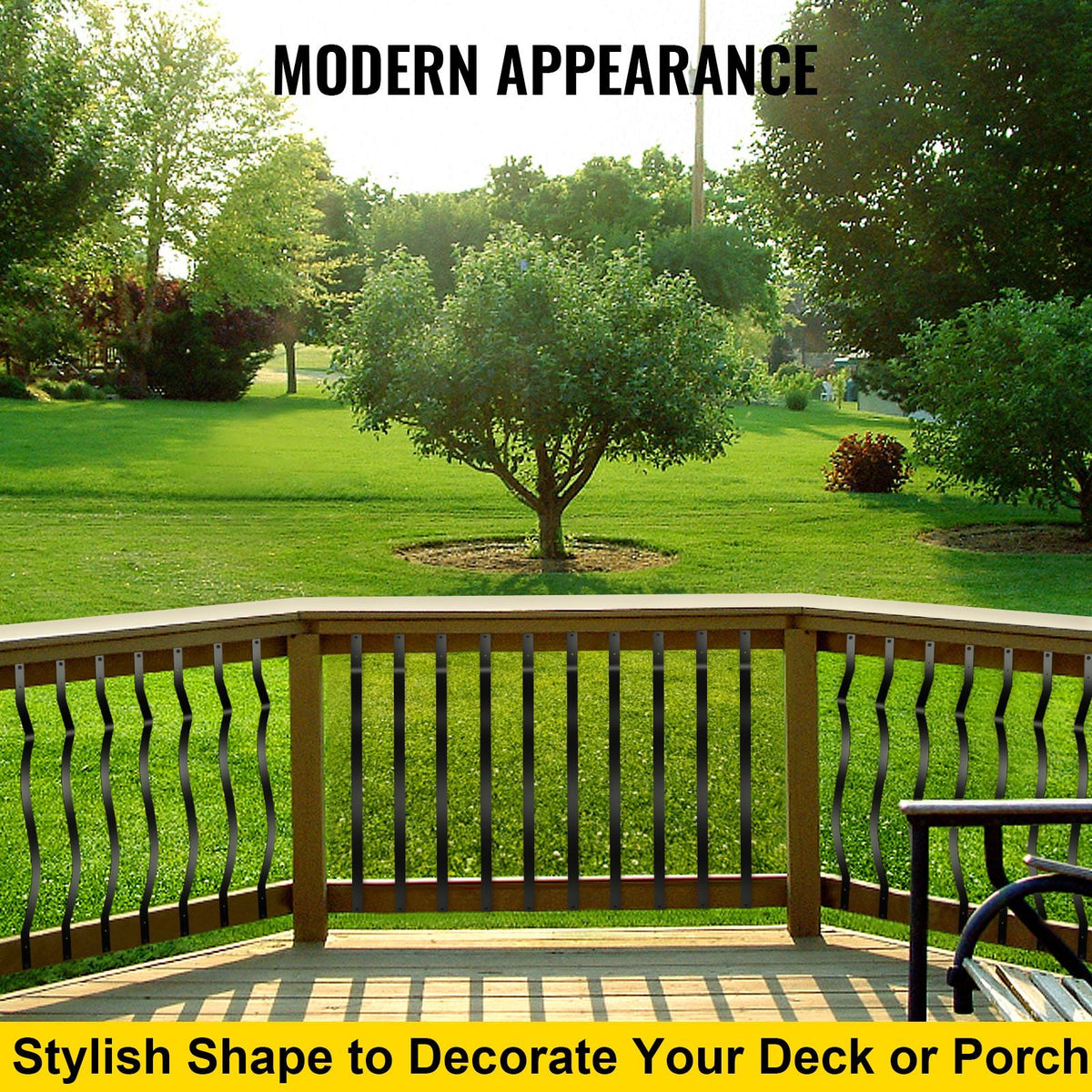 Deck Balusters, 61 Pack Metal Deck Spindles, 32.25\"x1\" Staircase Baluster with Screws, Aluminum Alloy Deck Railing for Wood and Composite Deck,Stylish Baluster for Outdoor Stair Deck Porch