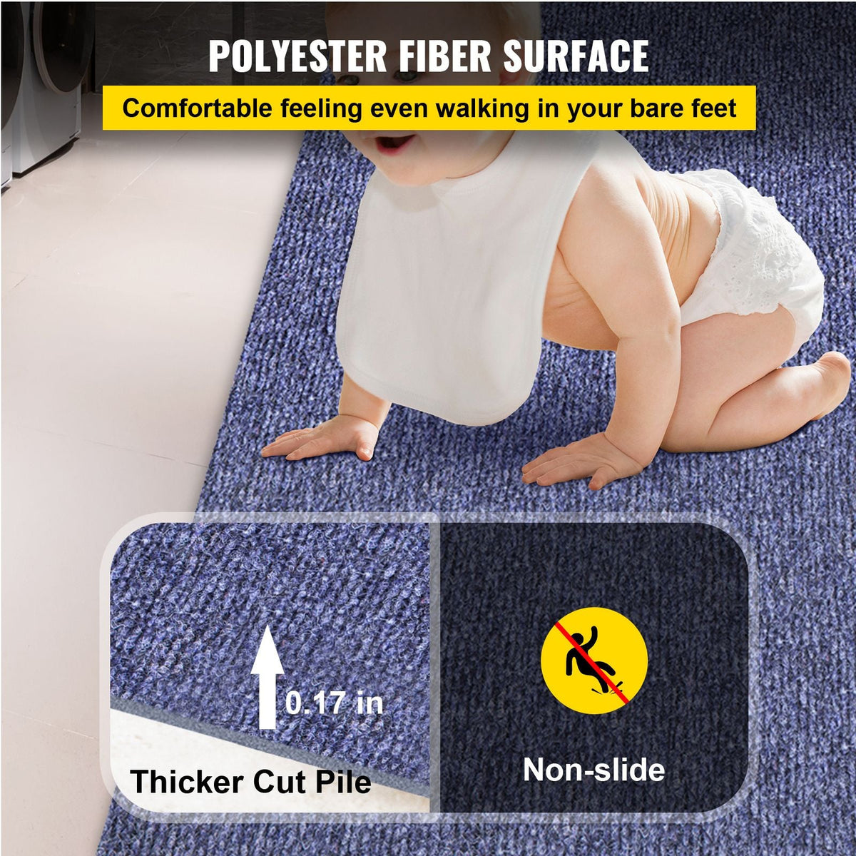 Deep Blue Marine Carpet 6 ft x 39.3 ft, Boat Carpet Rugs, Indoor Outdoor Rugs for Patio Deck Non-Slide TPR Water-Proof Back Outdoor Marine Carpeting Outdoor Carpet