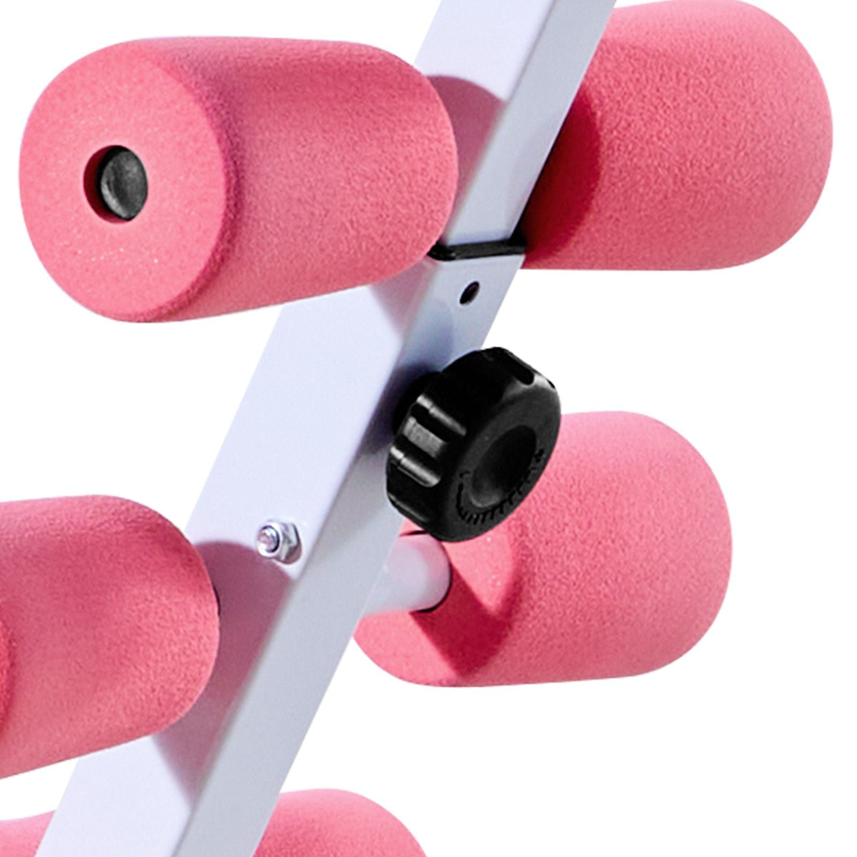 Deep Squat Machine, Adjustable Glutes Trainer Machine with 3 High-Strength Resistance Bands, Folding Core Leg & Glutes Exercise Trainer, Push Up Workout Equipment at Home Gym, Pink + White