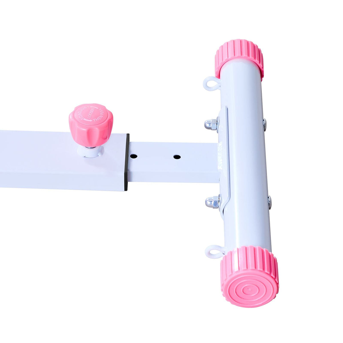 Deep Squat Machine, Adjustable Glutes Trainer Machine with 3 High-Strength Resistance Bands, Folding Core Leg & Glutes Exercise Trainer, Push Up Workout Equipment at Home Gym, Pink + White