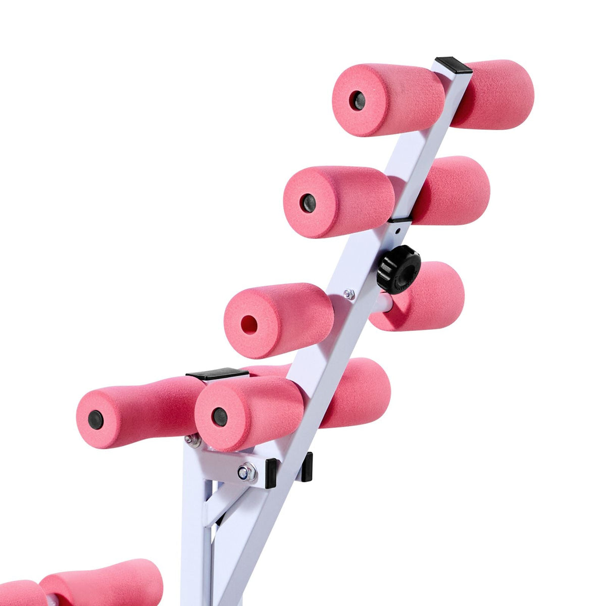 Deep Squat Machine, Adjustable Glutes Trainer Machine with 3 High-Strength Resistance Bands, Folding Core Leg & Glutes Exercise Trainer, Push Up Workout Equipment at Home Gym, Pink + White