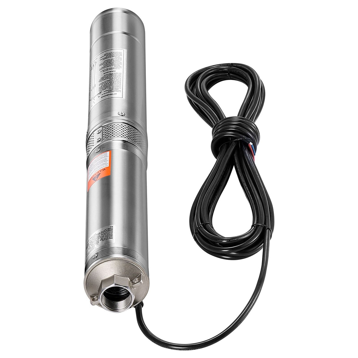 Deep Well Submersible Pump, 1 HP Output Power, 115V, 31.7 GPM Flow 207 ft Head, with 32.81 ft Cord External Control Box, Stainless Steel Water Pump, for Industrial Irrigation and Home Use, IP68