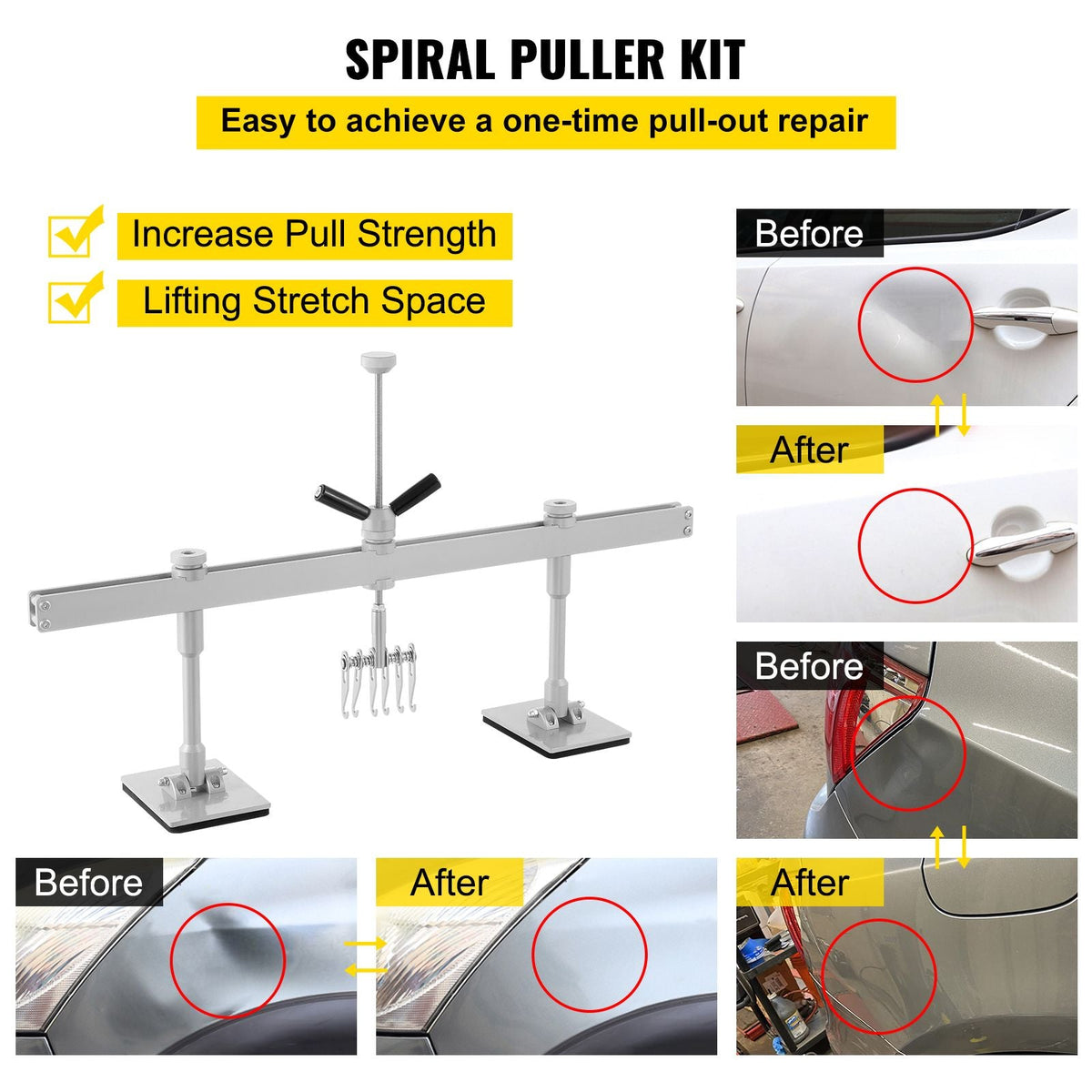 Dent Pull Lever Bar Kit Fit for Both Aluminum and Steel Dent Pulling (33INCH/850MM)
