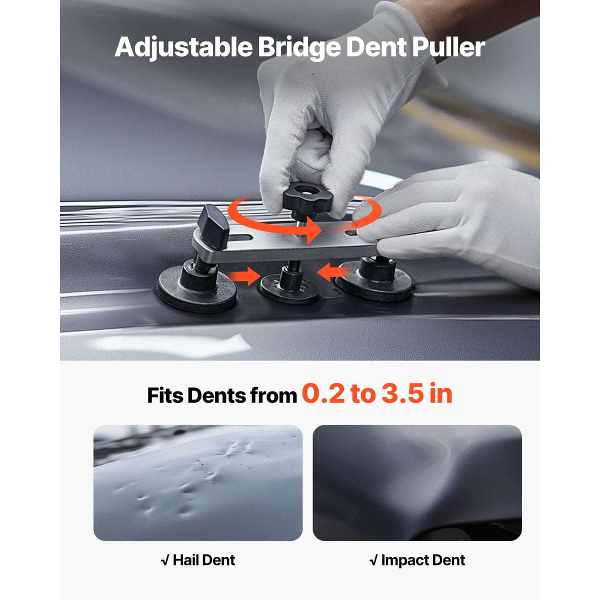 Dent Puller Kit, 60 PCS Paintless Dent Removal Kit with Golden Lifter, Bridge Puller, Rubber Hammer, Glue Gun, Auto Body Hail Damage Repair Remover Tools for Car Refrigerator Door Ding Repair