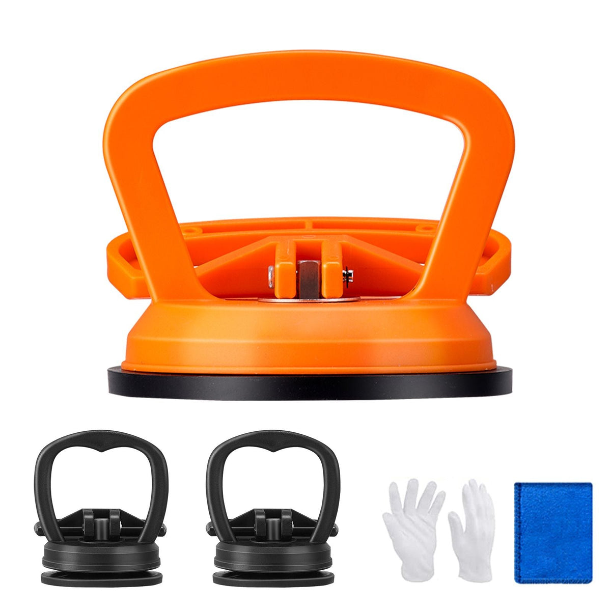 Dent Removal Kit, 3 Packs Suction Cups, Dent Puller Handle Lifter with Gloves and Cloth, Paintless Car Dent Puller Remover for Car Dent Repair, Glass, Tiles, Mirror Lifting and Moving