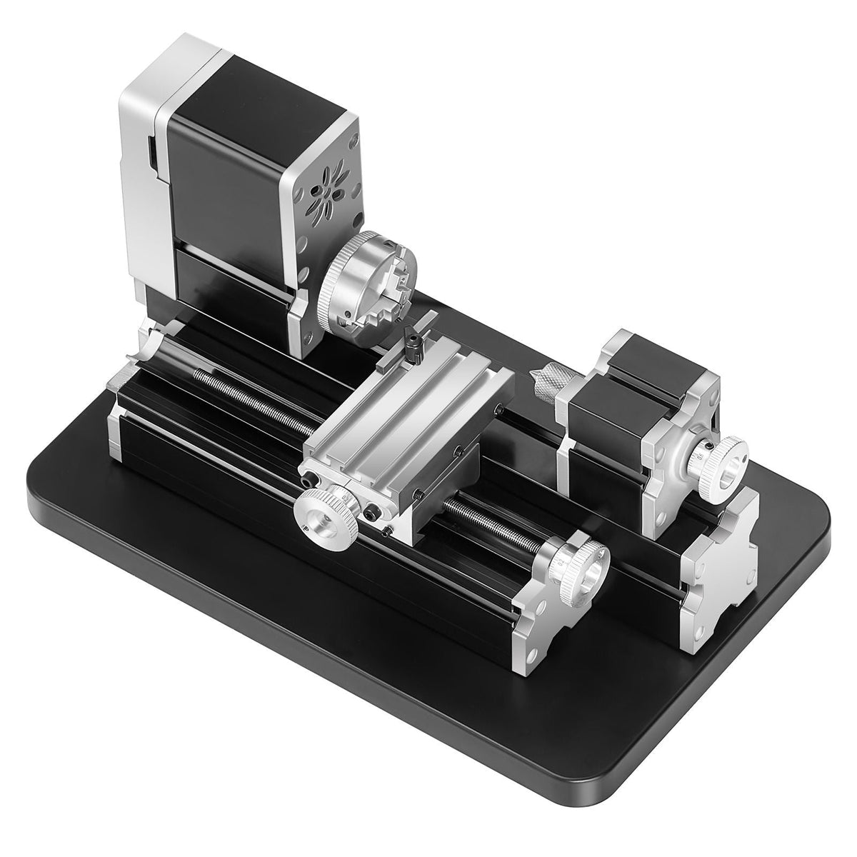Didactical Mini Metal Lathe Machine, 2.76 x 5.12 in, 36W Power Metal Lathe, 20,000 RPM Speed, with 3-jaw Chuck, Aluminum Alloy Handwheel, for Processing Precision Parts Soft Metals Wood Plastics