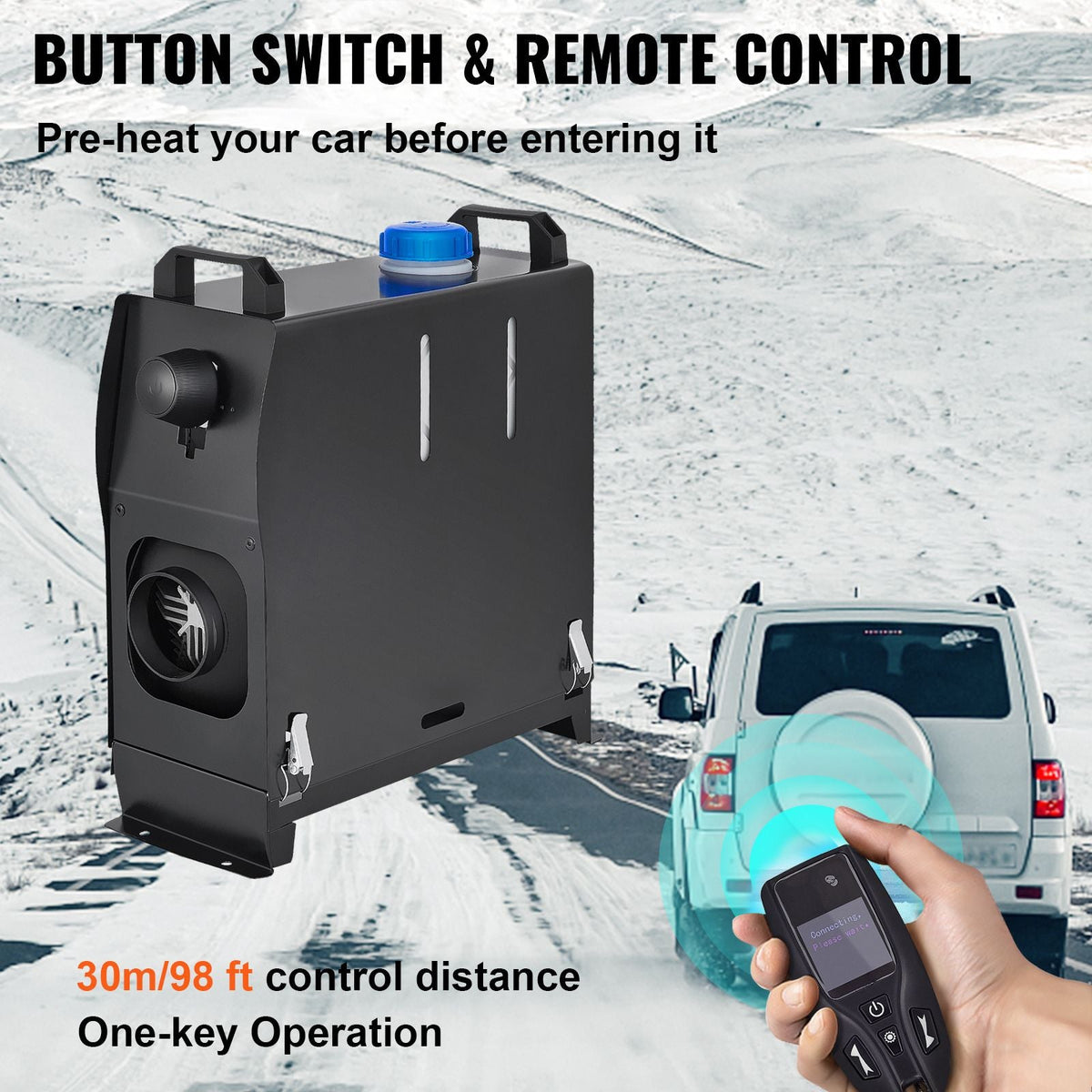 Diesel Air Heater, 12V 8KW All-in-One Diesel Heater, Diesel Parking Heater with Remote Control and Muffler for Car, Vans, Truck, RV, Boats, Trailer, Motorhome and Caravan