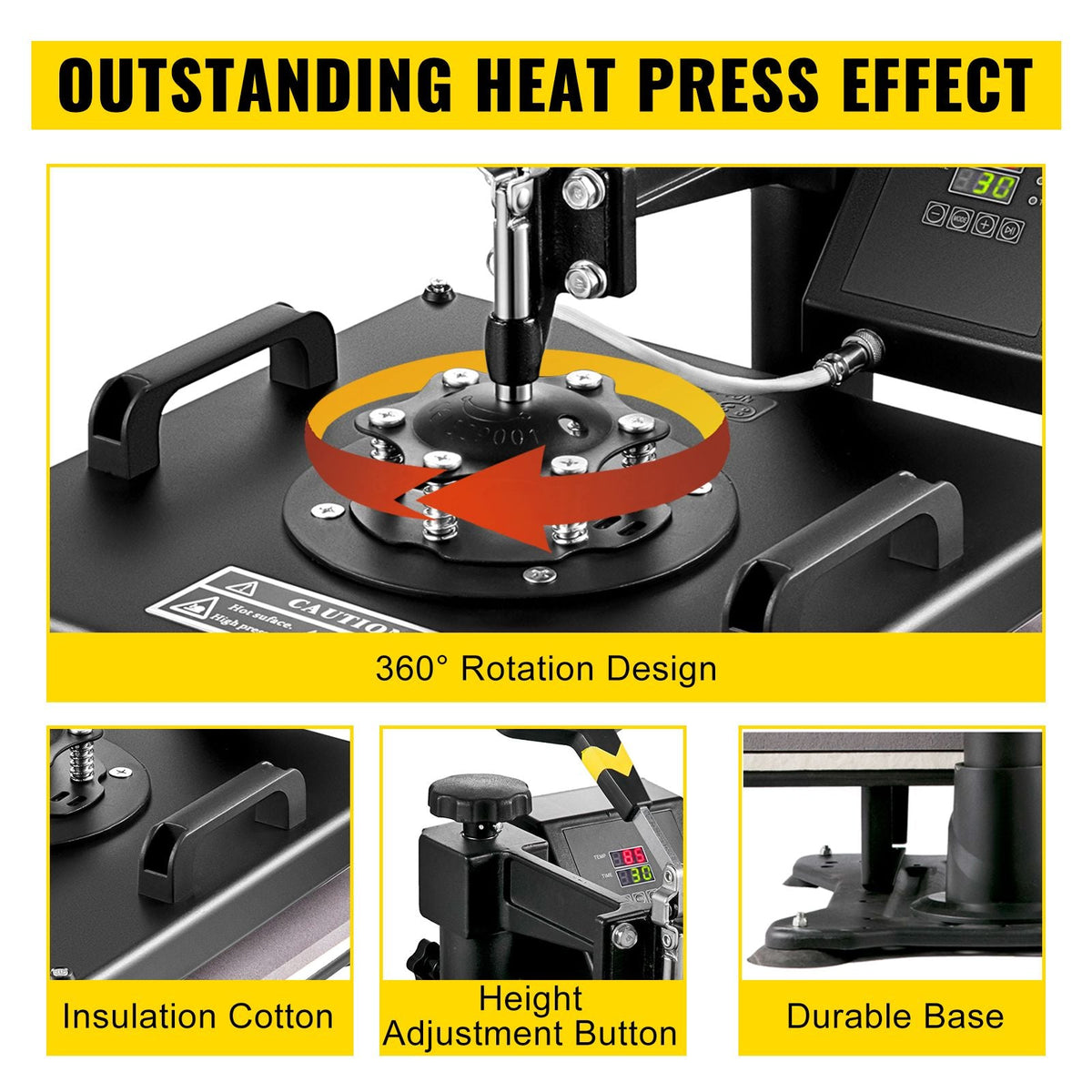 Digital Clamshell 15" X 15" (38 X 38cm) Heat Transfer Press + 28 Inch Vinyl Cutter Machine Kit Software