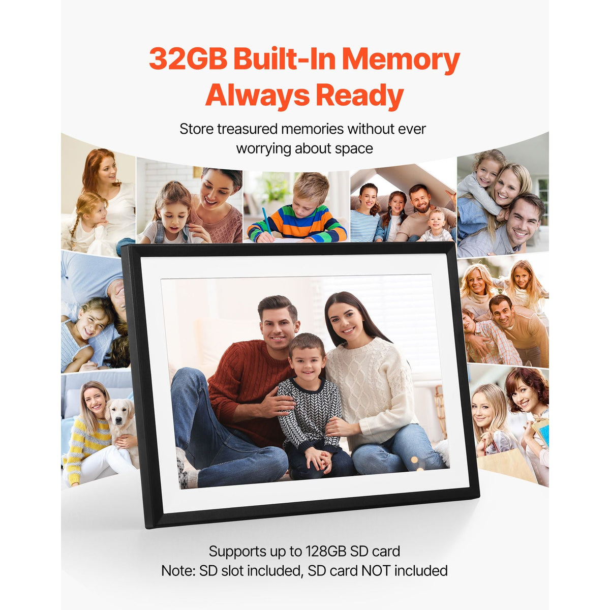 Digital Picture Frame 10.1 Inch, 1280x800 HD IPS Touch Screen Electronic Photo Frame, 32GB Memory, Auto-Rotate Portrait and Landscape, Share Photos/Videos Instantly via App, for Parents Friends