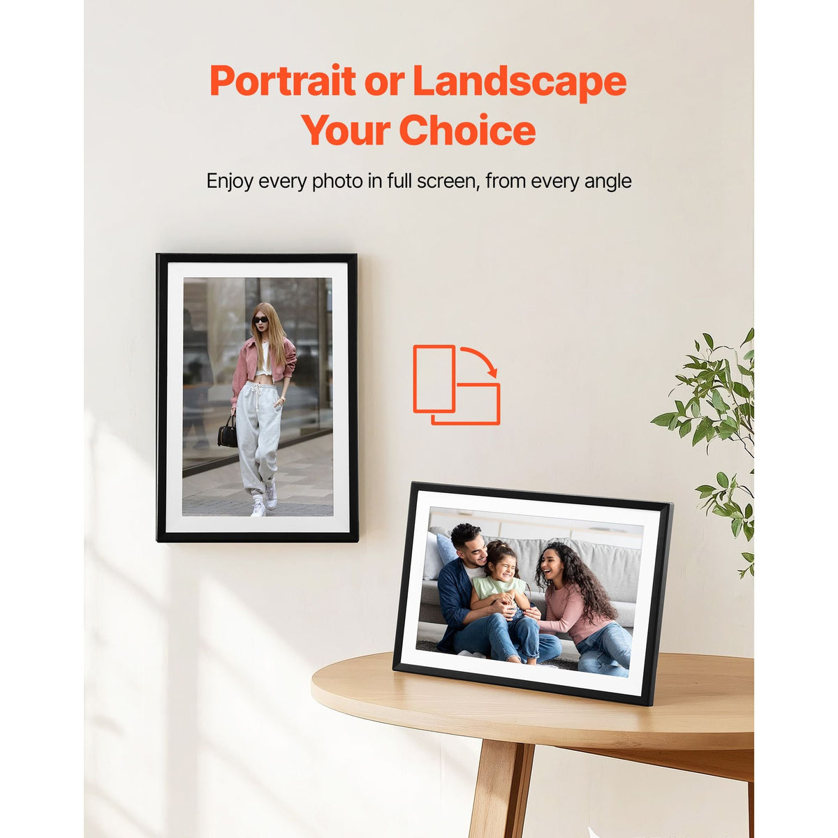 Digital Picture Frame 10.1 Inch, 1280x800 HD IPS Touch Screen Electronic Photo Frame, 32GB Memory, Auto-Rotate Portrait and Landscape, Share Photos/Videos Instantly via App, for Parents Friends