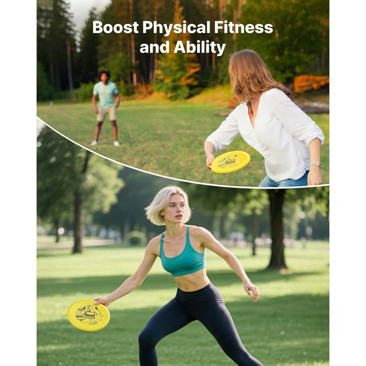 Disc Golf Set, 3 Pack Disc Golf Starter Set, Beginners Flying Discs for Full-Body Strength Training, with Putter, Mid-Range, Driver, PDGA Approved, for Outdoor Backyard, Lawn, Beach, and Park