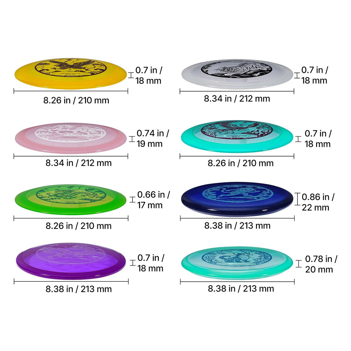 Disc Golf Set, 8 Pack Disc Golf Starter Set, Beginners Flying Discs for Full-Body Strength Training, with Putter, Mid-Range, Driver, PDGA Approved, for Outdoor Backyard, Lawn, Beach, and Park