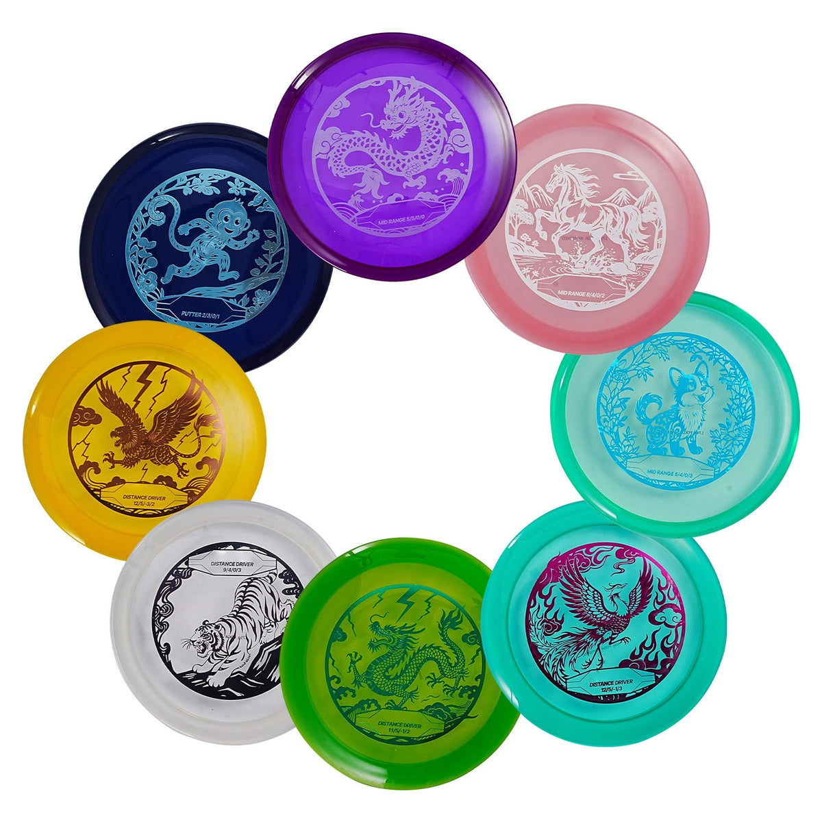 Disc Golf Set, 8 Pack Disc Golf Starter Set, Beginners Flying Discs for Full-Body Strength Training, with Putter, Mid-Range, Driver, PDGA Approved, for Outdoor Backyard, Lawn, Beach, and Park