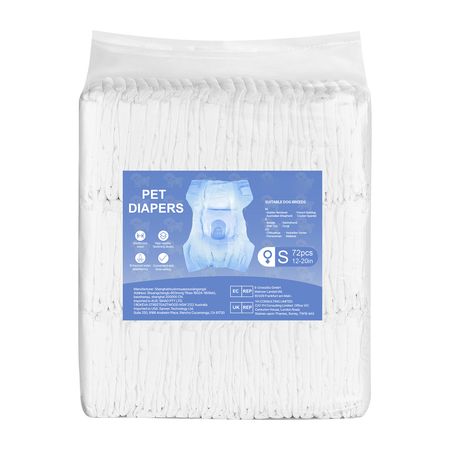 Disposable Dog Diapers, Super Absorbent Female Dog Diapers, 360° Leak-Proof Female Doggy Pet Diaper with Wetness Indicator for Heat Period, Training, Incontinence - S, 144 Count (2 Packs of 72)