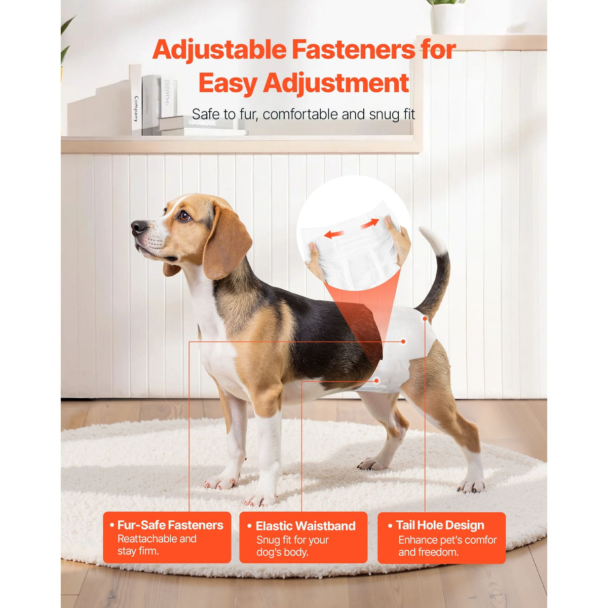 Disposable Dog Diapers, Super Absorbent Female Dog Diapers, 360° Leak-Proof Female Doggy Pet Diaper with Wetness Indicator for Heat Period, Training, Incontinence - S, 96 Count (2 Packs of 48)