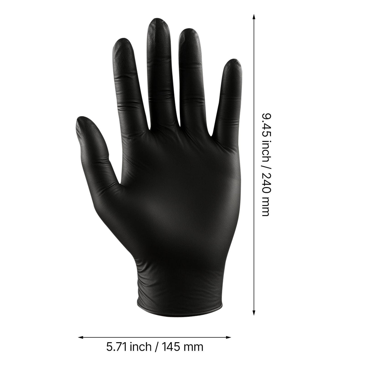 Disposable Gloves, 4.5 Mil Black Nitrile Gloves with Textured Fingertips, Latex & Powder-Free, Food-Grade, Puncture Resistance, Ideal for Medical Exams, Cooking and Cleaning, 100 Count, Large