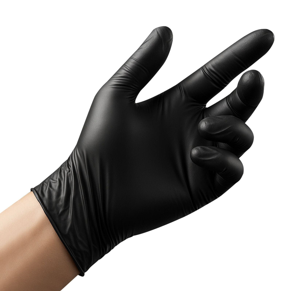 Disposable Gloves, 4.5 Mil Black Nitrile Gloves with Textured Fingertips, Latex & Powder-Free, Food-Grade, Puncture Resistance, Ideal for Medical Exams, Cooking and Cleaning, 100 Count, Large