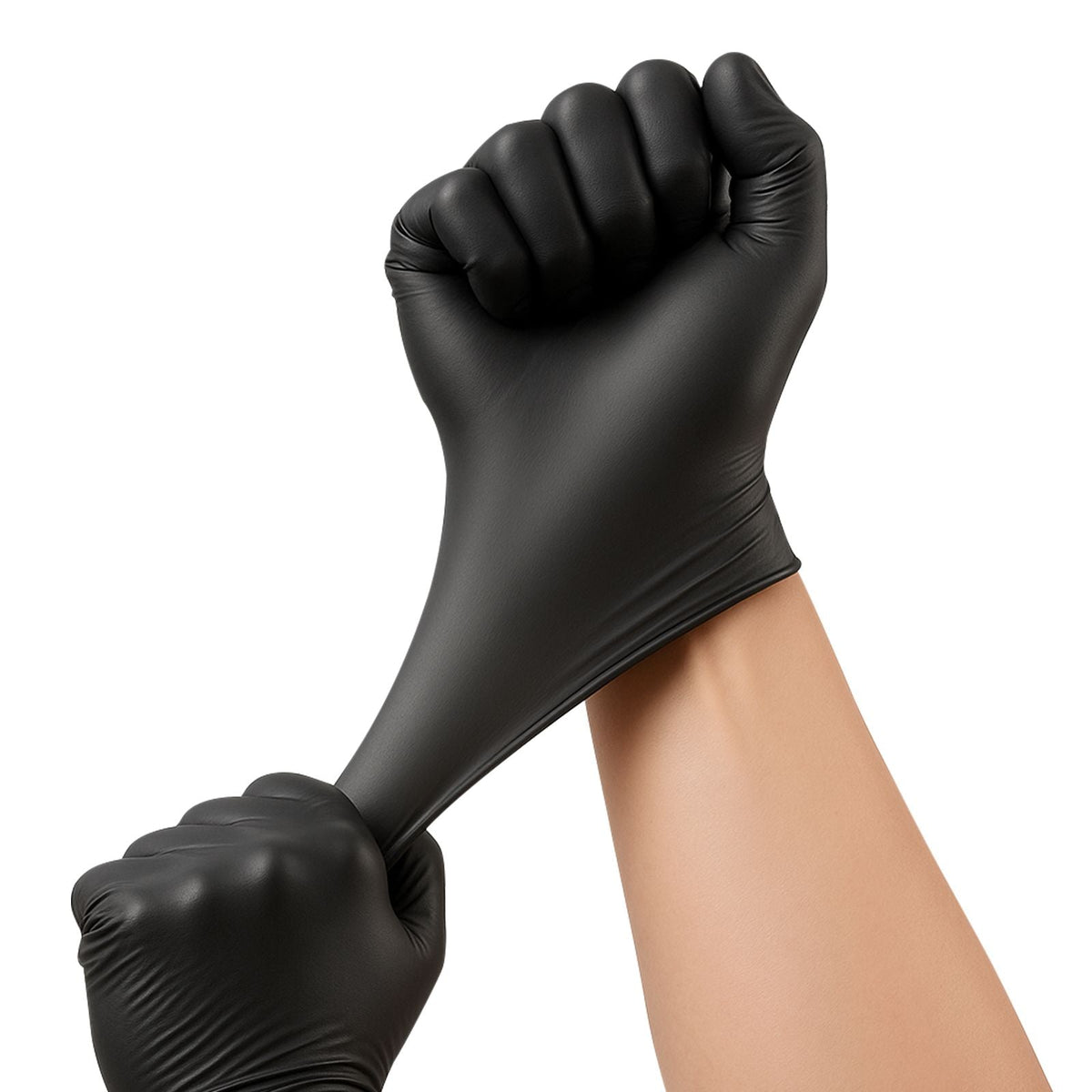 Disposable Gloves, 4.5 Mil Black Nitrile Gloves with Textured Fingertips, Latex & Powder-Free, Food-Grade, Puncture Resistance, Ideal for Medical Exams, Cooking and Cleaning, 100 Count, Large