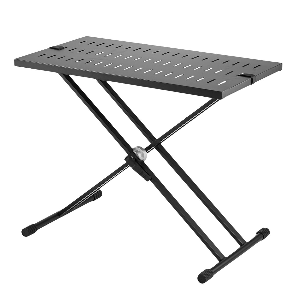 DJ Table Stand, 32" x 20" Portable DJ Laptop and Controller Stand, Lightweight DJ Desk DJ Booth Adjustable Height DJ Stand, Foldable Double-X Braced Keyboard Stand & Tabletop, Audio Mixer Stand