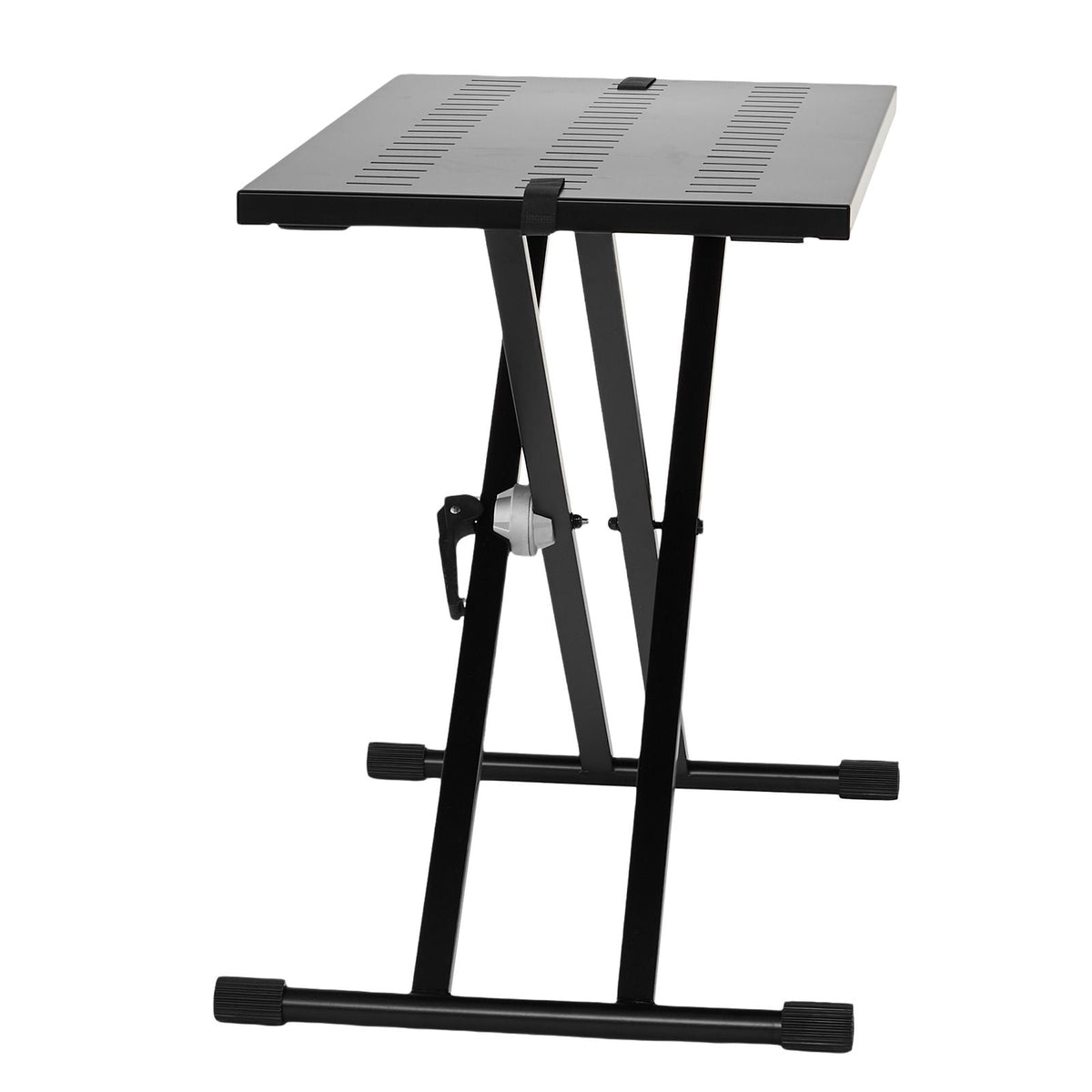 DJ Table Stand, 32" x 20" Portable DJ Laptop and Controller Stand, Lightweight DJ Desk DJ Booth Adjustable Height DJ Stand, Foldable Double-X Braced Keyboard Stand & Tabletop, Audio Mixer Stand