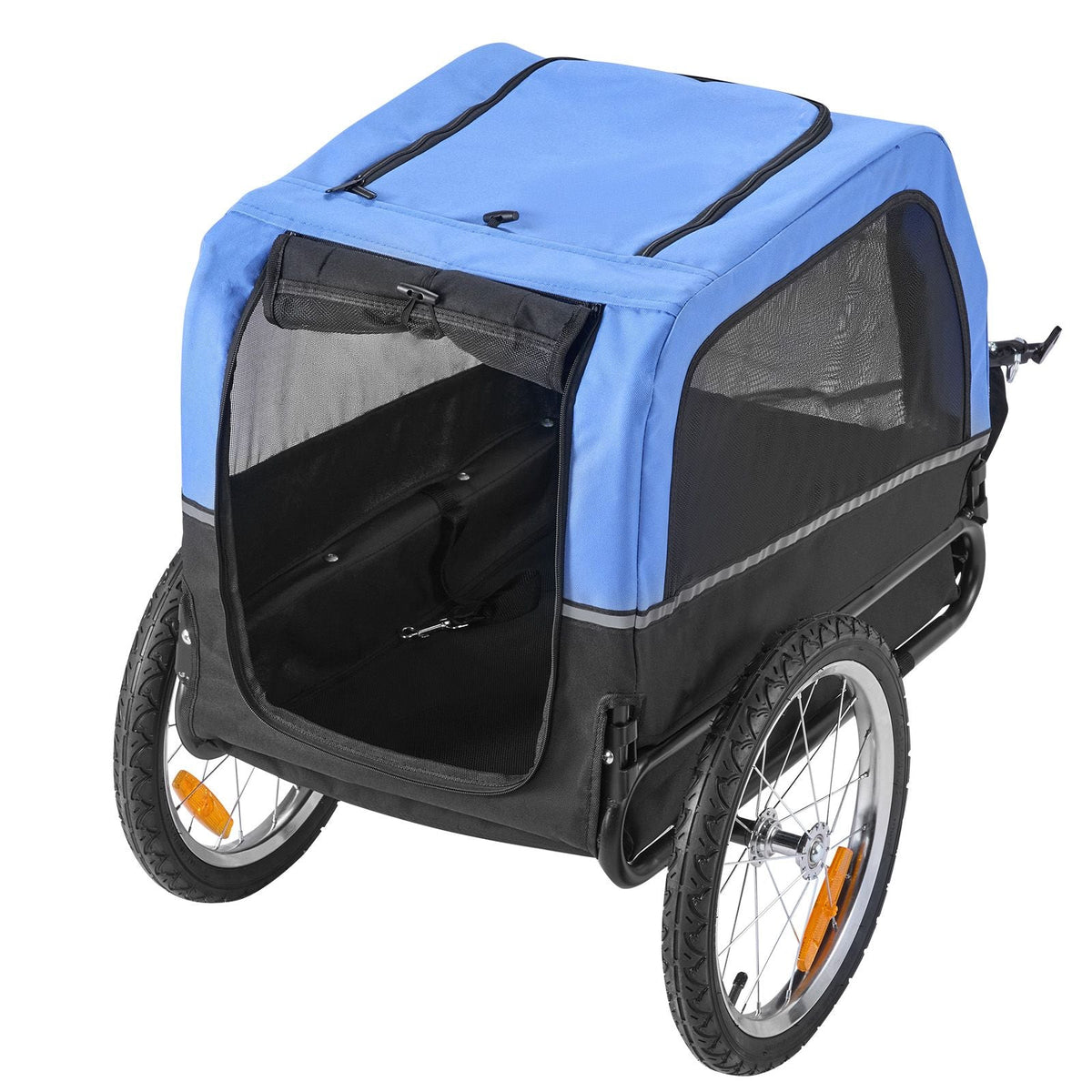Dog Bike Trailer, Supports up to 66 lbs, Pet Cart Bicycle Carrier for Small & Medium Dogs, Easy Folding Frame with Quick Release Wheel, Universal Bicycle Coupler, Reflector, Flag, Internal Leash