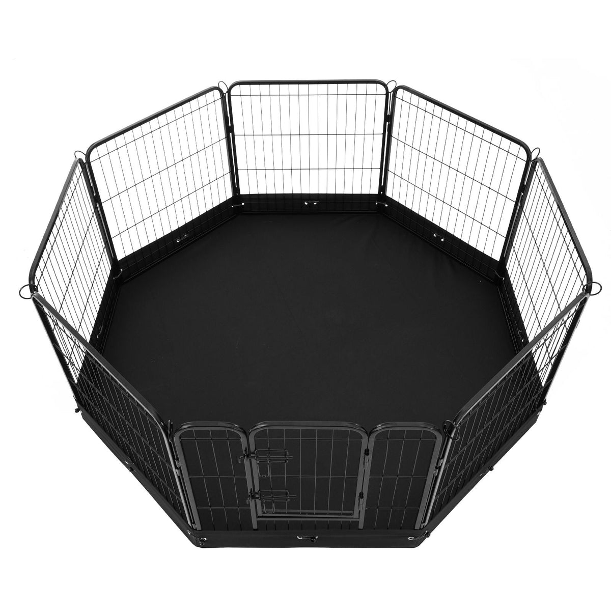 Dog Playpen, 8 Pcs 24 x 24 in Panels Foldable Metal Pet Exercise Pen, Dog Fence Indoor and Outdoor Pen with Door, Storage Bag and Bottom Pad, Pet Playpen for Dogs, Cats and Other Small Animals