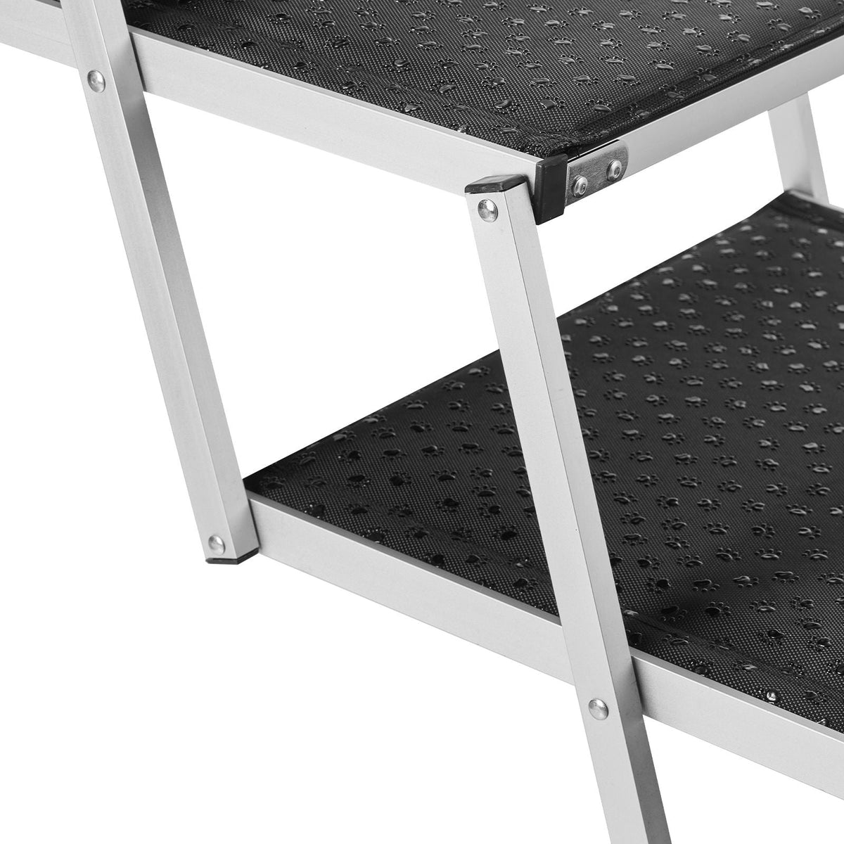 Dog Stair for Cars, Wide 4-step Dog Car Steps, Folding Dog Car Ramp with Nonslip Surface, Portable Pet Steps Lightweight Aluminum for Car, SUV and Truck, Supports up to 150 lbs