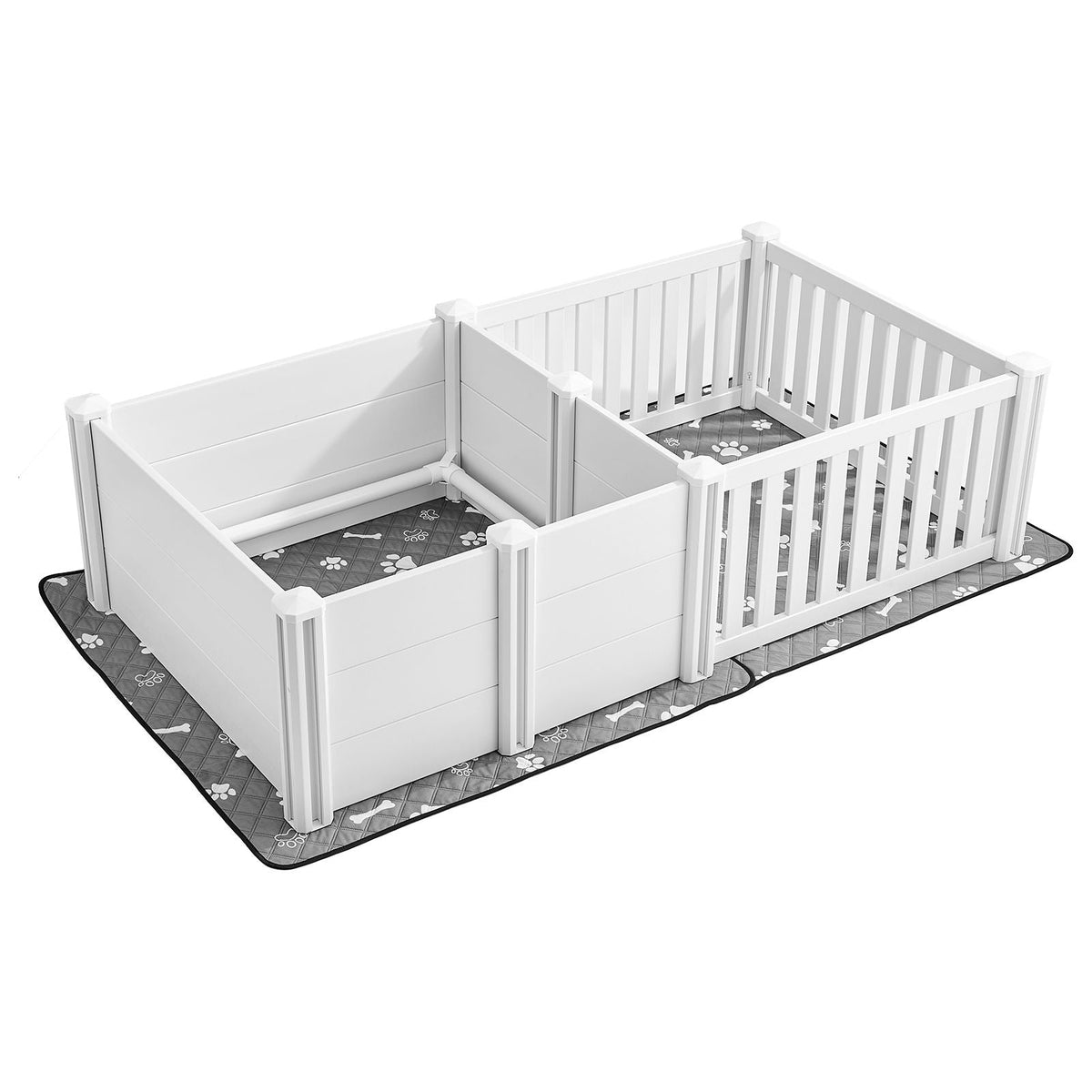 Dog Whelping Box, 73x38x19.7 in, Plastic Dog Whelping Pen with Adjustable Height Door, Puppy Playpen with Waterproof Pee Pad, Easy to Clean, Durable Indoor Pet Birth Kit for Medium Sized Dogs