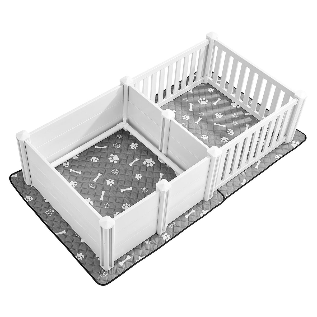 Dog Whelping Box, 73x38x19.7 in, Plastic Dog Whelping Pen with Adjustable Height Door, Puppy Playpen with Waterproof Pee Pad, Easy to Clean, Durable Indoor Pet Birth Kit for Medium Sized Dogs