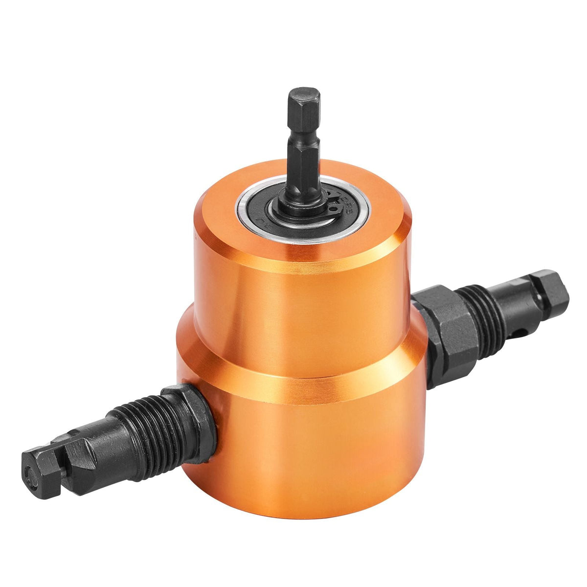 Double Head Sheet Metal Nibbler Cutter, 360 Degree Metal Nibbler Drill Attachment with Extra Punch and Die, Cutting Hole Accessory and Step Drill Bit, for Straight Curve and Circle Cutting