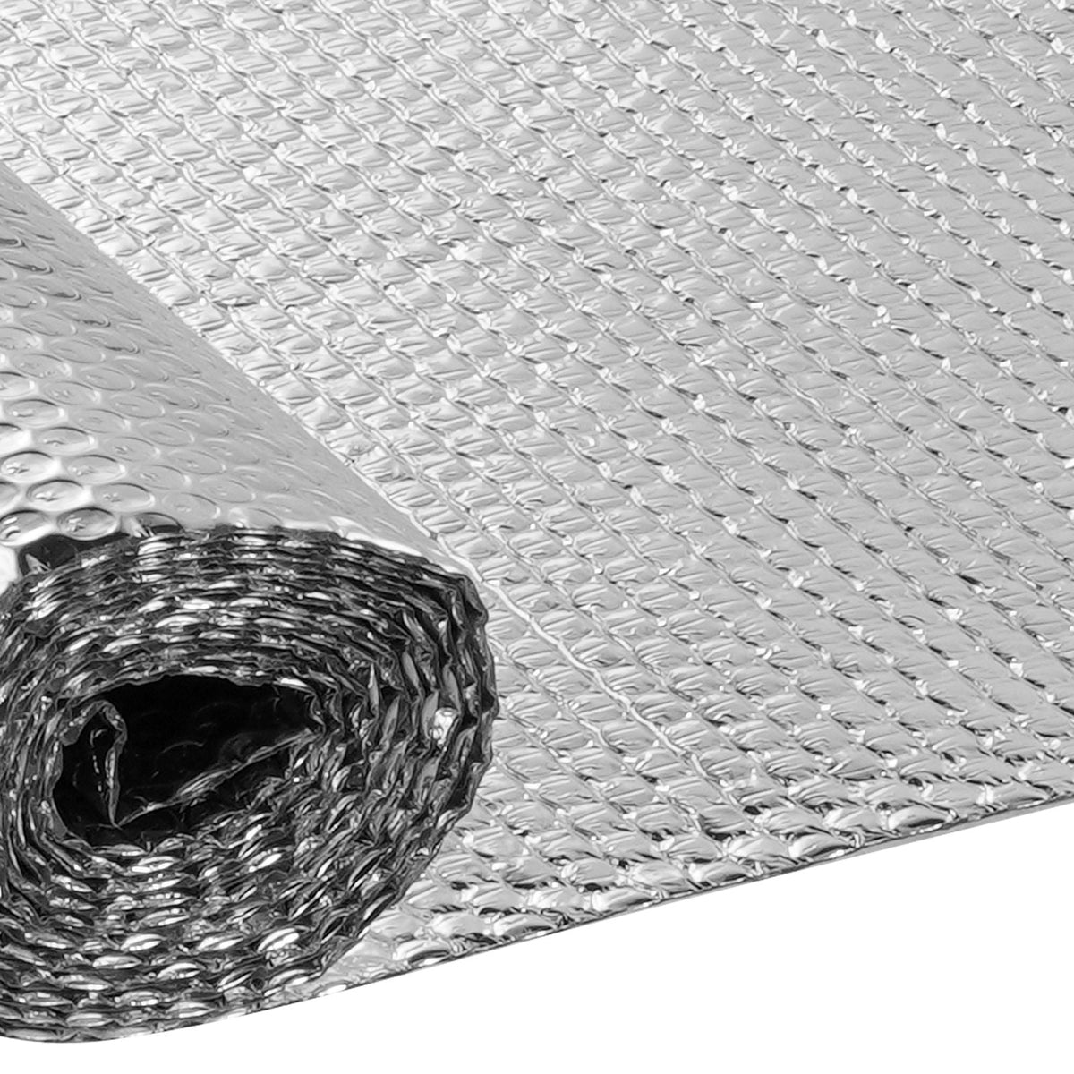 Double Reflective Insulation Roll, Air Bubble Film Radiant Barrier, 3.2 mm 48 in x 10 ft, Double-Sided Aluminum Foil Bubble Heat Reflective Shield, Thermal Insulation Roll for Window RV Roof