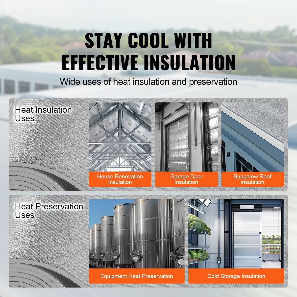 Double Reflective Insulation Roll, Foam Core Radiant Barrier, 15.1mm 48 in x 25 ft, Double-Sided Aluminum Foil EPE Foam Heat Reflective Shield, Thermal Insulation Roll for Window RV Roof
