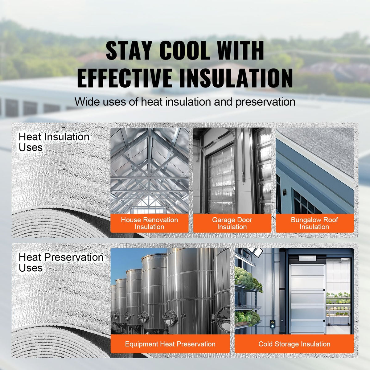 Double Reflective Insulation Roll, Foam Core Radiant Barrier, 3.2 mm 24 in x 25 ft, Double-Sided Aluminum Foil EPE Foam Heat Reflective Shield, Thermal Insulation Roll for Window RV Roof