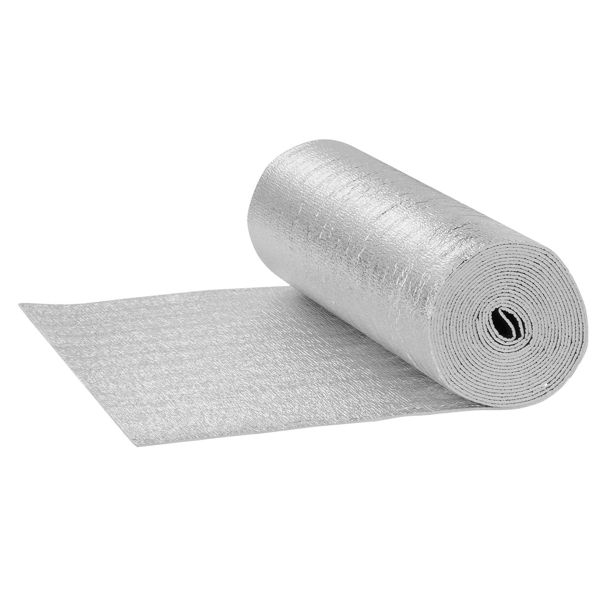Double Reflective Insulation Roll, Foam Core Radiant Barrier, 3.2 mm 24 in x 25 ft, Double-Sided Aluminum Foil EPE Foam Heat Reflective Shield, Thermal Insulation Roll for Window RV Roof
