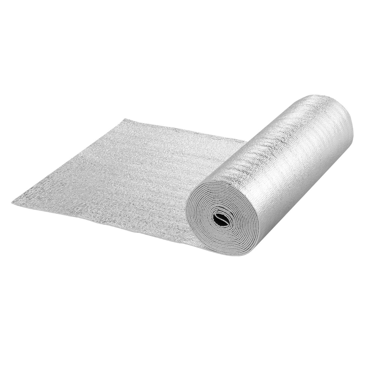 Double Reflective Insulation Roll, Foam Core Radiant Barrier, 3.2 mm 24 in x 25 ft, Double-Sided Aluminum Foil EPE Foam Heat Reflective Shield, Thermal Insulation Roll for Window RV Roof