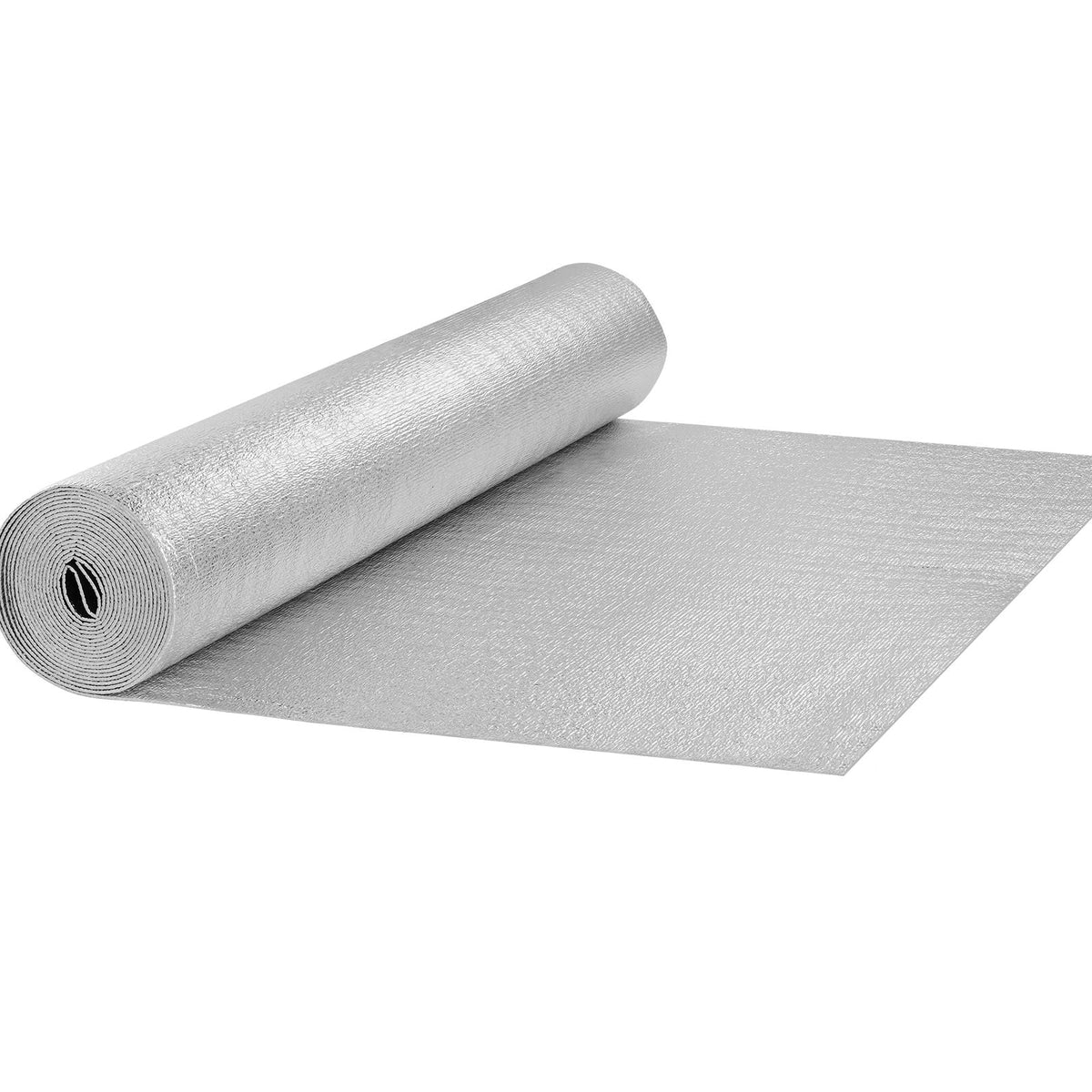Double Reflective Insulation Roll, Foam Core Radiant Barrier, 3.2 mm 48 in x 25 ft, Double-Sided Aluminum Foil EPE Foam Heat Reflective Shield, Thermal Insulation Roll for Window RV Roof