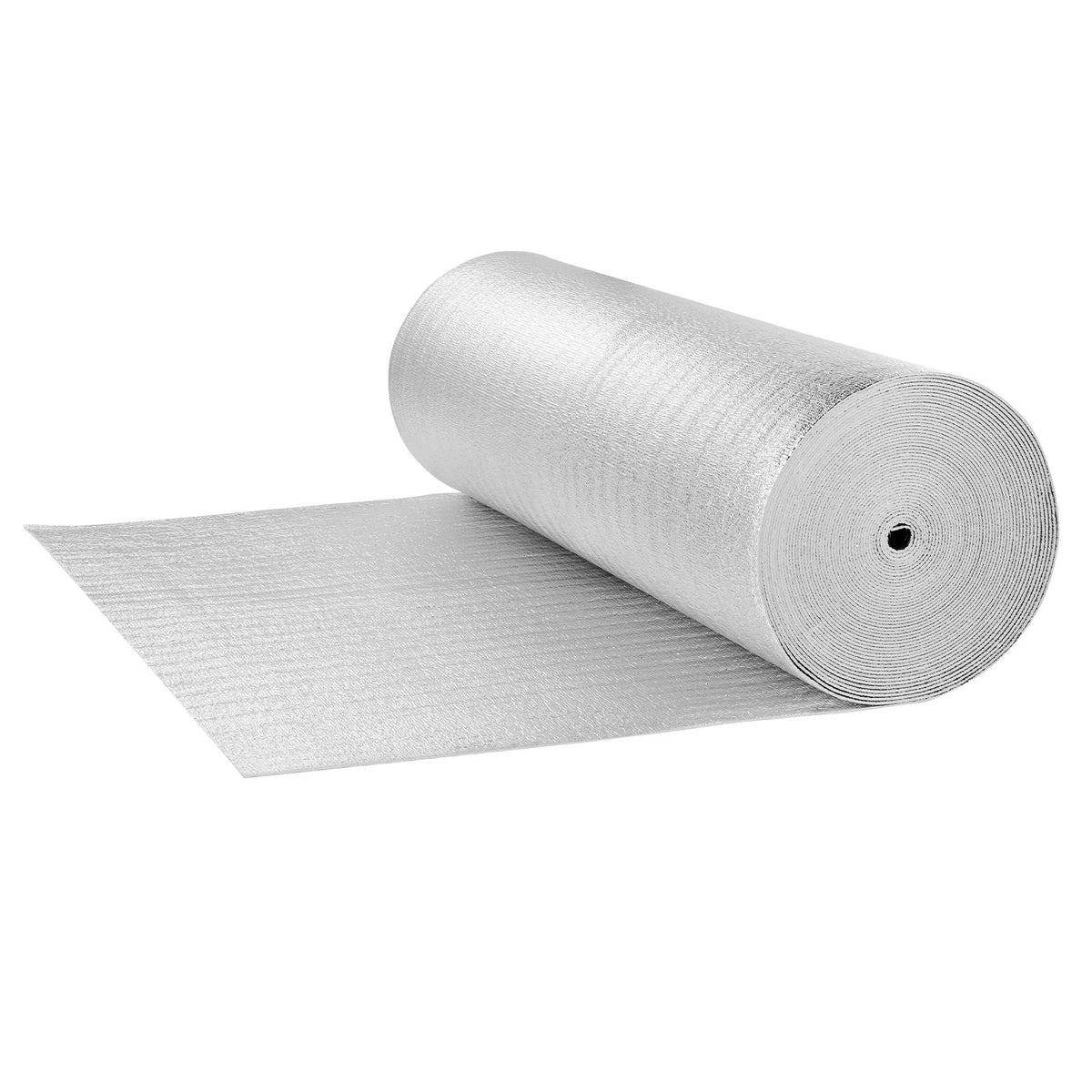 Double Reflective Insulation Roll, Woven Fabric Radiant Barrier, 6.5 Mil 48 in x 250 ft, Aluminum Foil PE Woven Cloth Heat Reflective Shield, Thermal Insulation Roll for Window RV Roof