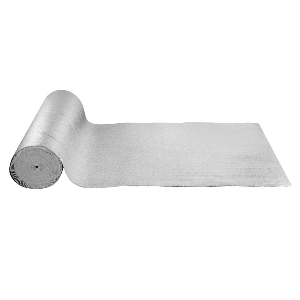 Double Reflective Insulation Roll, Woven Fabric Radiant Barrier, 6.5 Mil 48 in x 250 ft, Aluminum Foil PE Woven Cloth Heat Reflective Shield, Thermal Insulation Roll for Window RV Roof
