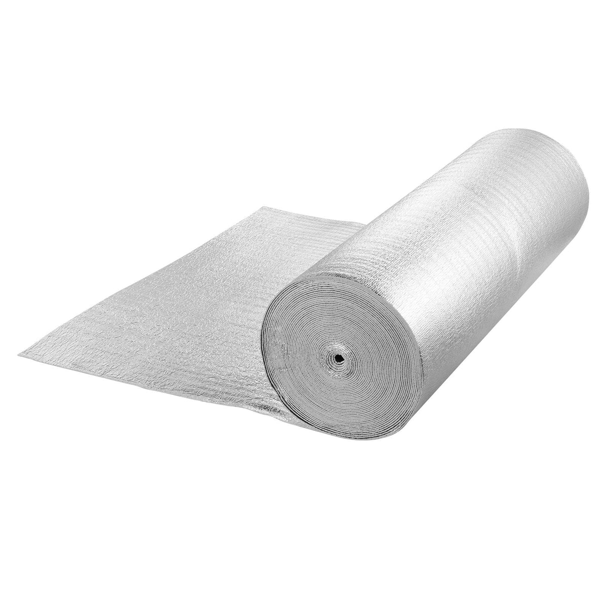 Double Reflective Insulation Roll, Woven Fabric Radiant Barrier, 6.5 Mil 48 in x 250 ft, Aluminum Foil PE Woven Cloth Heat Reflective Shield, Thermal Insulation Roll for Window RV Roof