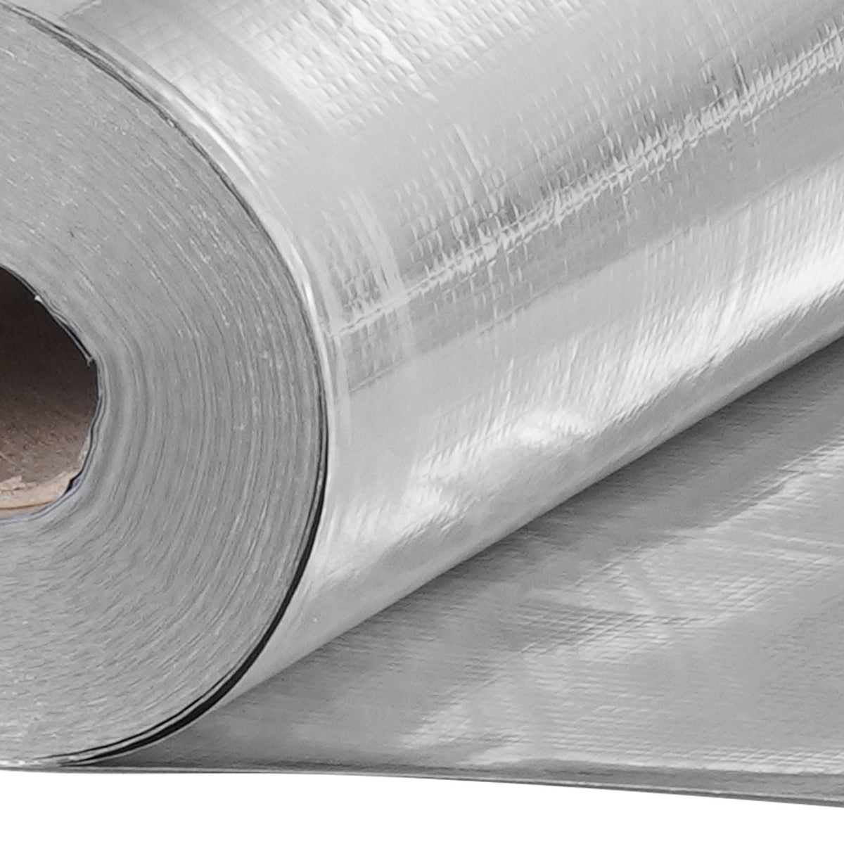 Double Reflective Insulation Roll, Woven Fabric Radiant Barrier, 6.5 Mil 48 in x 250 ft, Aluminum Foil PE Woven Cloth Heat Reflective Shield, Thermal Insulation Roll for Window RV Roof