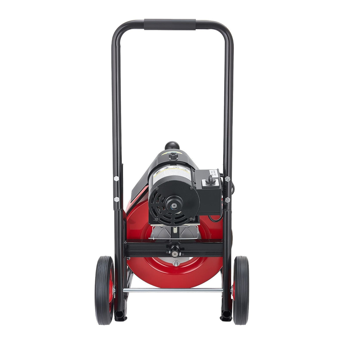 Drain Cleaner Machine 100 FT x 1/2 Inch, Auto Feed Sewer Snake Auger on Wheels, Portable Drain Cleaning Machine with 4 Cutters & Air-activated Foot Switch for 2" to 6" Pipes