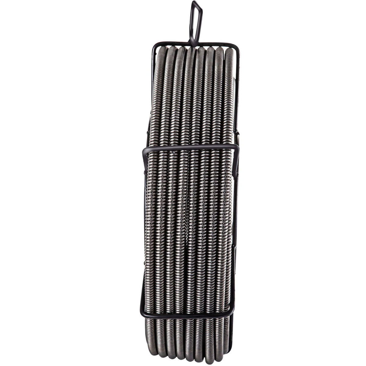 Drain Cleaning Cable 100 FT x 3/8 Inch, Solid Core Steel Sewer Cable with 4 Cutter for 2" to 4" Pipes, Sewer Auger Cleaner Cable for Sink, Floor Drain, Toilet